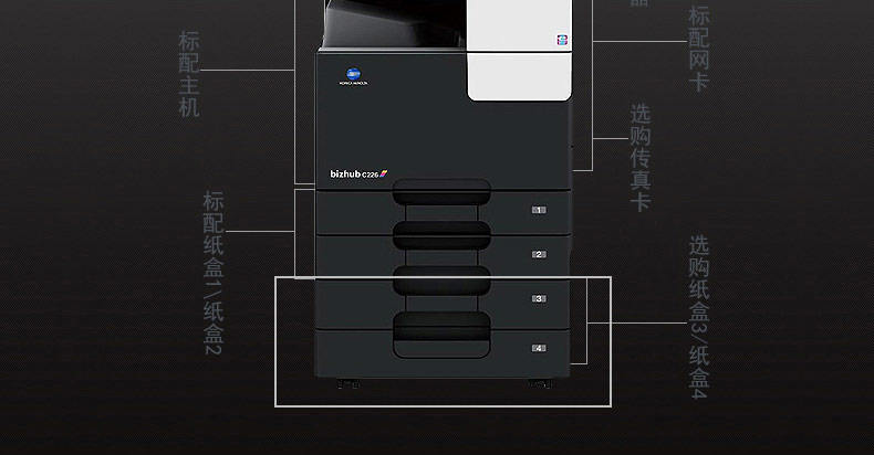 柯尼卡美能达 bizhub C226 A3 彩色复合机 全新机