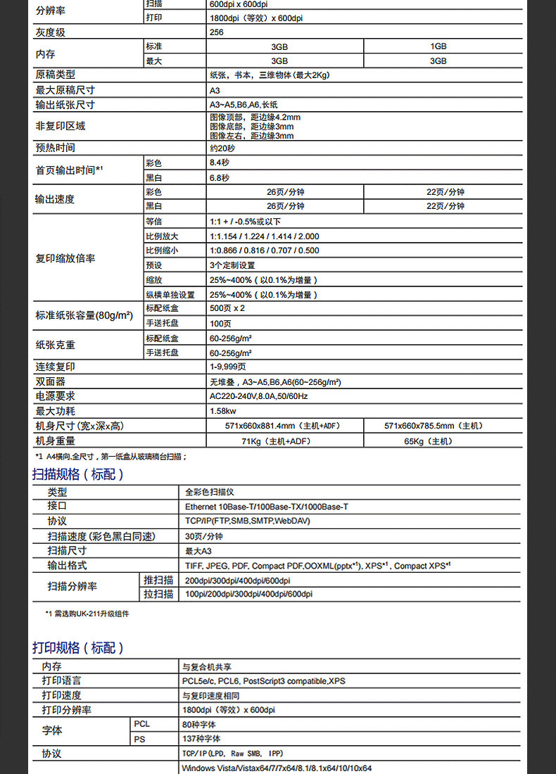 柯尼卡美能达 bizhub C226 A3 彩色复合机 全新机